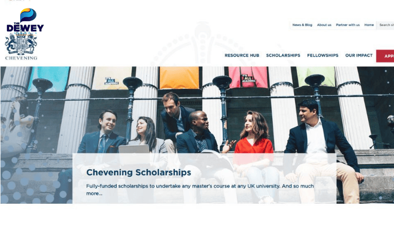 Giao diện trang Chevening Scholarships hướng dẫn sinh viên quốc tế cách nộp hồ sơ Fv88 www fv88 com app